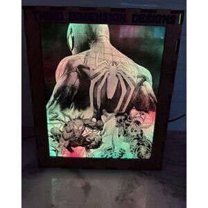 Custom Made Neon Lighted Color Changing Spider-Man Venom Wall/Standing Light Box